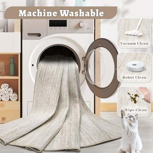 Area Rug 6x9 Living Room Rugs: Washable Modern Rug Non-Slip Soft Rugs Stain Resistant Printed Rug Indoor Carpet for Bedroom Kitchen Dining Room Nursery Home(Beige, 6'x9') - Image 4
