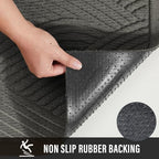 HIYARD Sturdy Front Door Mat, Absorbent Muddy Dirt Resist Welcome Door Mats Outdoor Indoor, Stain and Fade Resistant, Non-Slip Backing Entry Mat Low Profile Doormat for Entryway, 29×17, Light Grey - Image 3