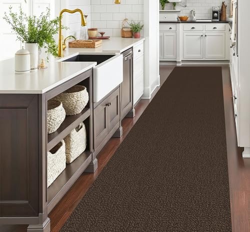 EARTHALL Washable Runner Rug, Non Slip Hall Runner, 3x20 Ft, Brown/Coffee - Image 6