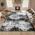 Black Washable Rug 5x7 Area Rugs for Living Room Bedroom Carpet by Acapet