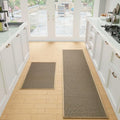 SUMLANS Kitchen Mats Set of 2 PCS for Floor, Washable Non Slip Rugs, Brown by SUMLANS