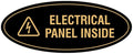 Signs ByLITA Oval Electrical Panel Inside Sign (Black/Gold) - Small