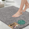 GORILLA GRIP Bath Rug Mat for Bathroom, Absorbent Chenille, 42x24 Gray by GorillaGrip