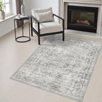 Area Rug Living Room: 3x5 Modern Washable Soft Carpet Black Grey by FXRHLP