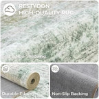 2x10 Runner Rug Non Slip,Washable Hallway Runner Rug,Green - Image 7