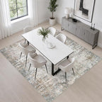 Area Rug Living Room: 4x4 Modern Washable Indoor Soft Carpet Brown - Image 4