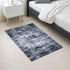 2x3 Washable Entryway Rug: Modern Abstract Indoor Carpet Black - Image 5