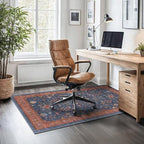 Washable Kitchen Rugs, 3x4 Area Rug for Large Entryway Indoor, Kitchen Mat, Small Rug for Living Room - Stain Resistant Non Skid Non Slip Rubber Backing, Boho Aethestic Décor (3x4 Navy Blue) - Image 6