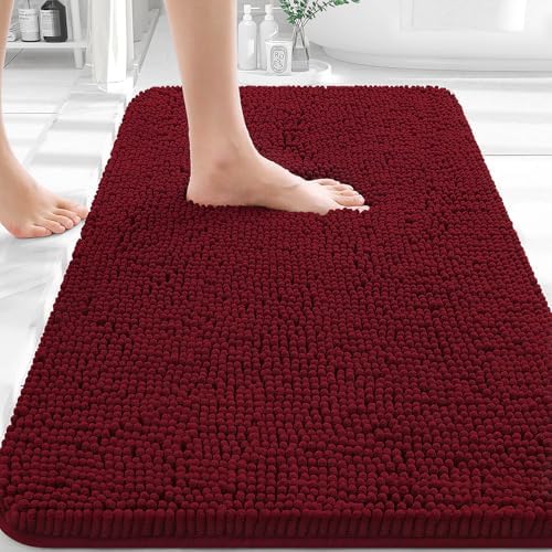 OLANLY Bathroom Rugs 36x24, Extra Soft Absorbent Chenille Bath Rugs by OLANLY