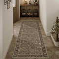 HUGEAR 2x6 Brown Vintage Floral Washable Runner Rug for Hallway by HUGEAR