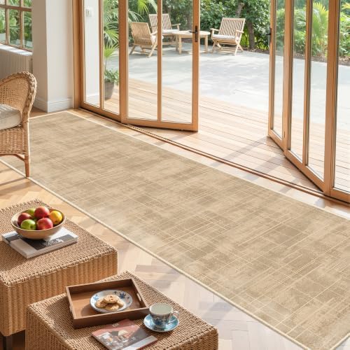 2x10 Runner Rug Non Slip,Washable Hallway Runner Rug,Brown - Image 4
