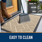 OLANLY Front Door Mat Outside 29.5x17, All-Season Absorbent Rubber Doormat - Image 6
