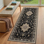 RELEANY Washable Area Rug, Runner 3'x6', Black/Neutral - Image 3