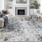8x10 Area Rugs for Living Room Washable Bedroom Dining Room Black Grey Gold by Aelenmu