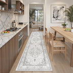 Madane Hallway Runner Rug 2x8 Washable Kitchen Rugs Non-Slip, Grey by Madane