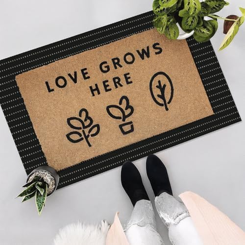 EARTHALL Washable Entryway Rug, Non Slip Indoor Doormat, 2x3 Ft, Black/Grey - Image 6