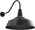 Steel Lighting Co. Large Outdoor Barn Light | Gooseneck Light Fixture | Made in America from 18-Gauge Steel | 20" Dome | 23" Gooseneck Matte Black Exterior/Matte Black Interior
