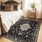 RELEANY Washable Area Rug, 4'x6', Black/Neutral - Image 3