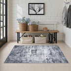Area Rug Living Room: 3x5 Modern Washable Indoor Soft Carpet Grey - Image 3
