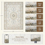 8x10 Area Rugs Living Room: Washable Vintage Rug for Bedroom Beige - Image 2