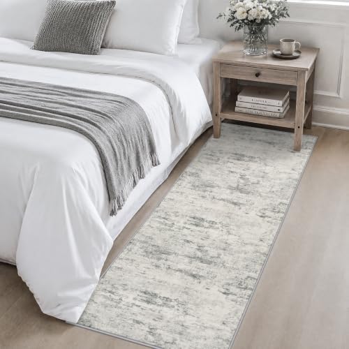 2x6 Washable Runner Rug：Modern Abstract Kitchen Soft Carpet Gray - Image 4