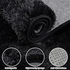9x12 Fluffy Shag Area Rugs for Living Room Bedroom: Soft Plush Carpet Black - Image 6