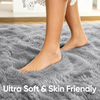 8x10 Extra Large Grey Fluffy Soft Area Rug Non-Slip for Living Room Bedroom - Image 5