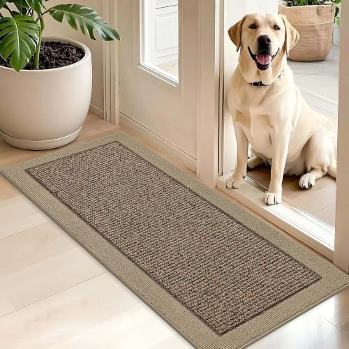 BEQHAUSE Indoor Door Mat 20" x 48", Dirt Trapper Door Mats, Taupe by BEQHAUSE