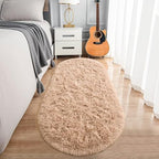 Noahas 2x5 Navy Blue Fluffy Soft Oval Rug Non-Slip for Bedroom Dorm Hallway - Image 2