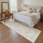 Madane Kitchen Runner Rug 2x7 with Rubber Backing Non Slip, Beige/Brown - Image 2