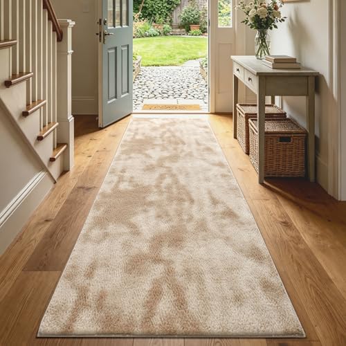 2x6 Tie-dye Beige Runner Rug Washable Non-Slip for Kitchen Hallway Bathroom - Image 2