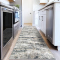 pmtsns Area Rugs 2x8 Runner Rug: Washable Hallway Rug Modern Abstract Neutral Soft Non-Slip Low-Pile Indoor Carpet for Kitchen Bedside Entrance Laundry (Black Grey Brown, 2'x8') by pmtsns
