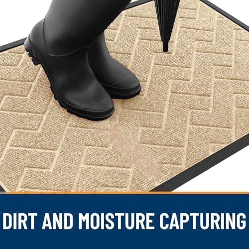 OLANLY Front Door Mat Outside 59x34, All-Season Absorbent Rubber Doormat - Image 7