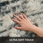 Ophanie 9x12 Black Gold and Grey Area Rugs for Living Room,Large Dark Black Gold Fluffy Shag Fuzzy Plush Soft Carpets,Floor Shaggy Rugs for Bedroom,Carpet for Boys Decor with Over 99 pcs Pile fibers - Image 2