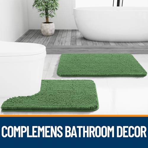 OLANLY Toilet Rugs U-Shaped 24x20, Soft Absorbent Chenille Contour Rugs - Image 7