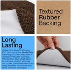 GORILLA GRIP Bath Rug Mat for Bathroom, Absorbent Chenille, 24x17 Brown - Image 3