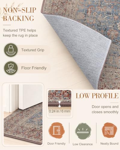 OLANLY 3x5 Washable Accent Rug, Soft Non Slip Carpet for Entryway Bedside - Image 7