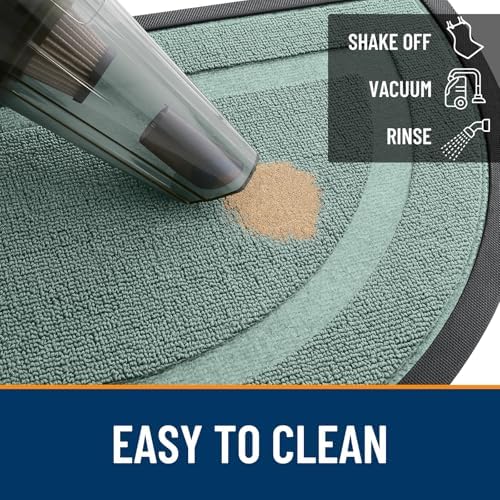 OLANLY Half Circle Front Door Mat Outside 29.5x17 All-Season Rubber Doormat - Image 6