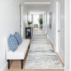 2x12 Runner Rug Non Slip,Washable Hallway Runner Rug,Blue by Restydon