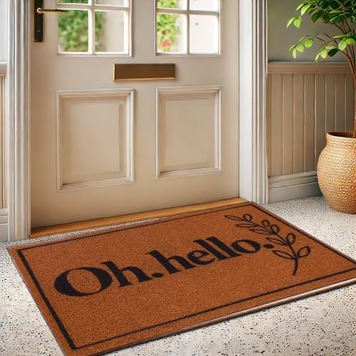 Outdoor Rug Door Mat, Welcome Mat, Non-Slip Entrance Mat, Stylish Front Door Mat, Entryway Rug, 19"x31" (2. Hello) - Image 5