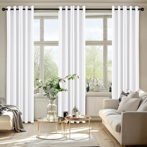 MIULEE Blackout Curtains for Bedroom 2 Panels 40 x 84 Inch Long Pure White - Image 6