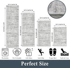 Washable Kitchen Rugs Sets of 4, Non Slip Standing Mat Rug, Stain Resistant Waterproof Kitchen Mats for Floor Kitchen Sink Laundry Entryway (Grey Ivory, 2x3+2x4+2x5+2x6) - Image 2