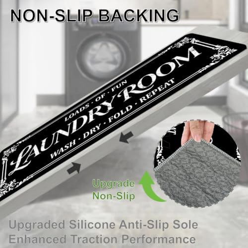 Non-Slip Laundry Room Rug Runner, Farmhouse Washable Laundry Mat - Image 4