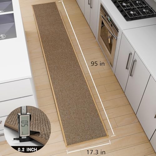 SUMLANS Kitchen Mat for Floor, Washable Non Slip Rug, Brown - Image 2