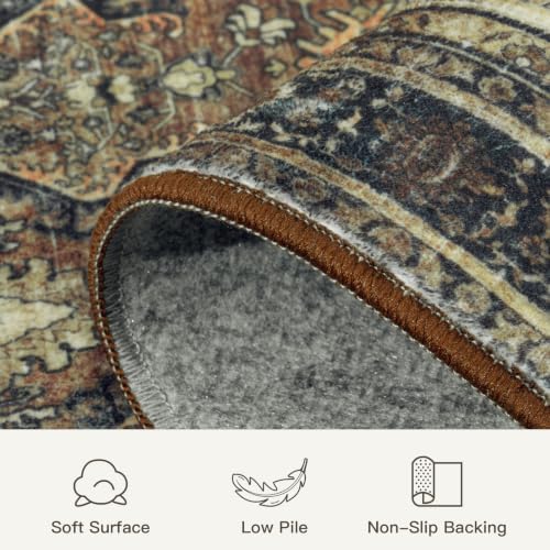 2x3 Area Rugs for Livingroom Entryway Bathroom, Washable Kitchen Mats,Brown - Image 7