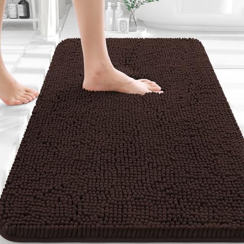 OLANLY Bathroom Rugs 30x20, Extra Soft Absorbent Chenille Bath Rugs by OLANLY