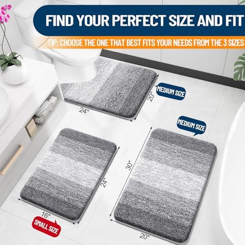 OLANLY Bathroom Runner Rug 70x20, Extra Soft Absorbent Microfiber Bath Rugs - Image 2
