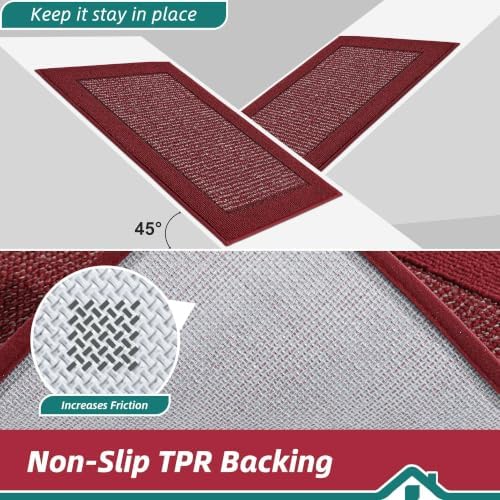 BEQHAUSE Indoor Door Mat 24" x 36", Dirt Trapper Door Mats, Red - Image 4