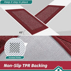 BEQHAUSE Indoor Door Mat 24" x 36", Dirt Trapper Door Mats, Red - Image 4