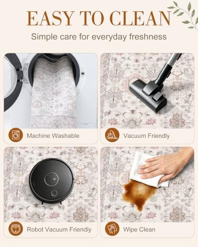 OLANLY 8x10 Washable Area Rug, Soft Non Slip Carpet for Bedroom Living Room - Image 6